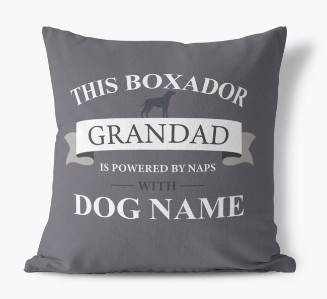 This Grandad Is Powered by Naps With... : Personalised Canvas Cushion